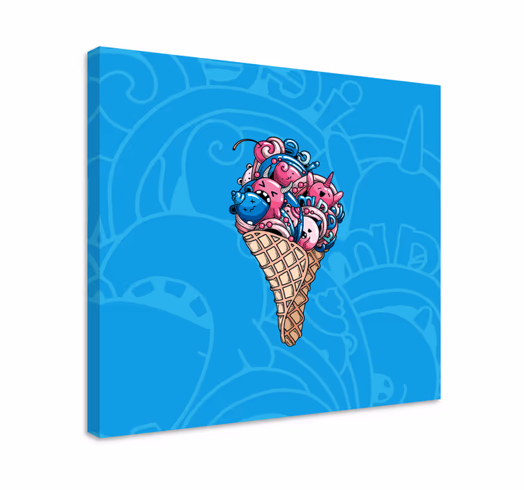 Nice Ice cream graffiti  modern canvas - TenStickers
