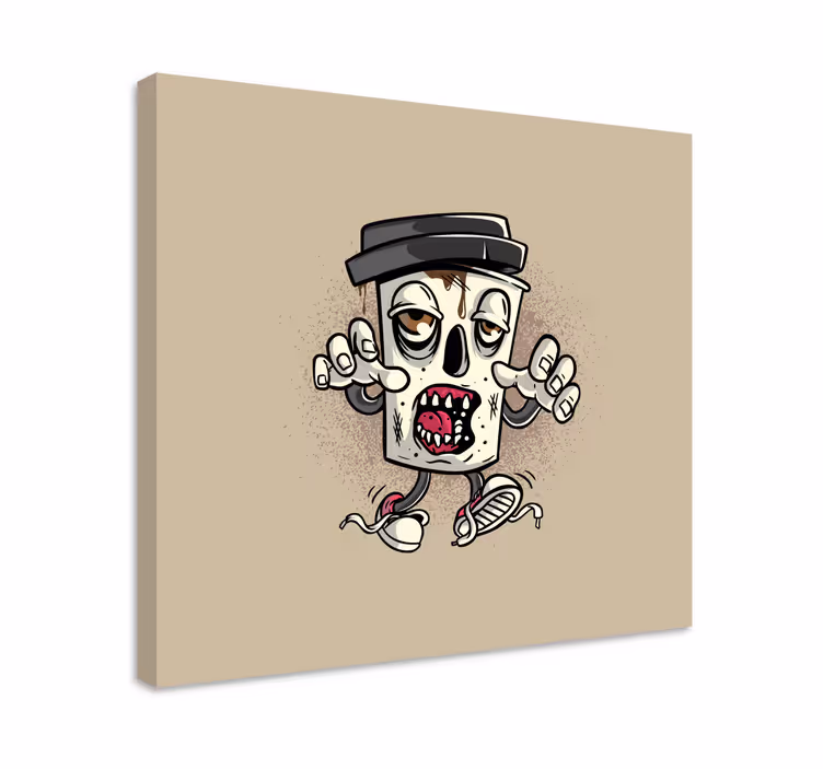 Video game canvas art zombie trash bin - TenStickers