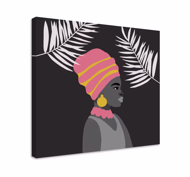 People canvas of elegant black woman - TenStickers