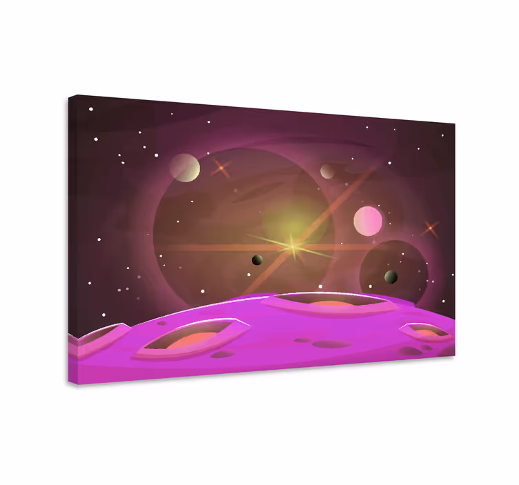 Video game canvas art galactic landscape - TenStickers