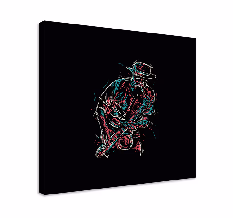 Music canvas art saxophone player artwork - TenStickers