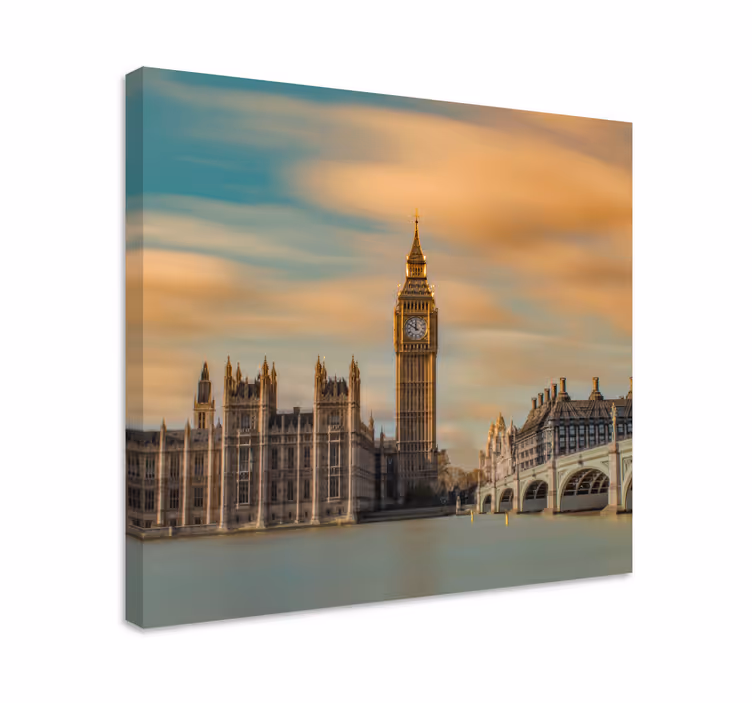 Cityscape wall art featuring big ben landmark - TenStickers