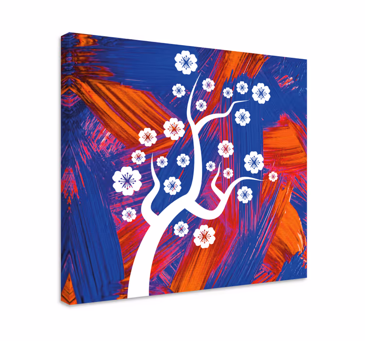 Flowers canvas white blossom tree art print - TenStickers