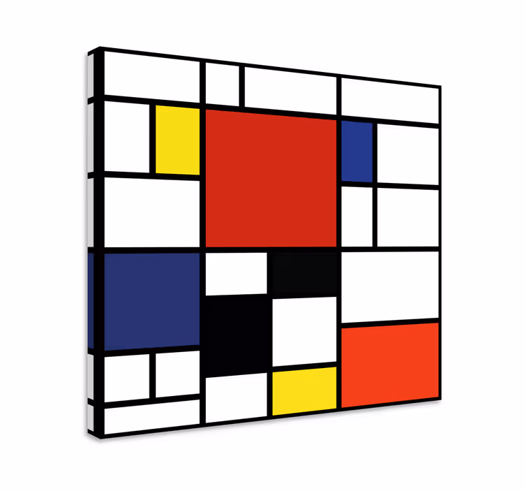 Abstract wall art 1 geometric color blocks design - TenStickers