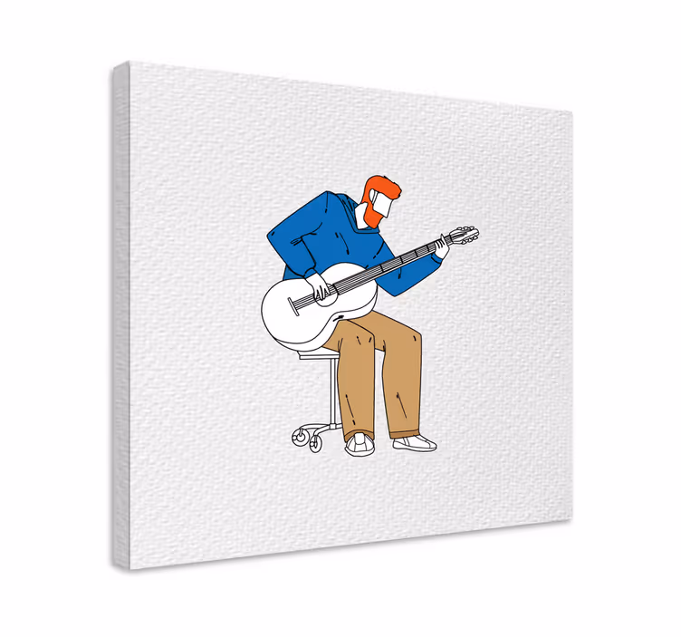 Music canvas art guitarist playing melodies - TenStickers