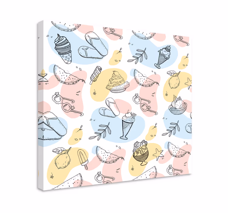 Ice cream and ananas summer modern canvas - TenStickers