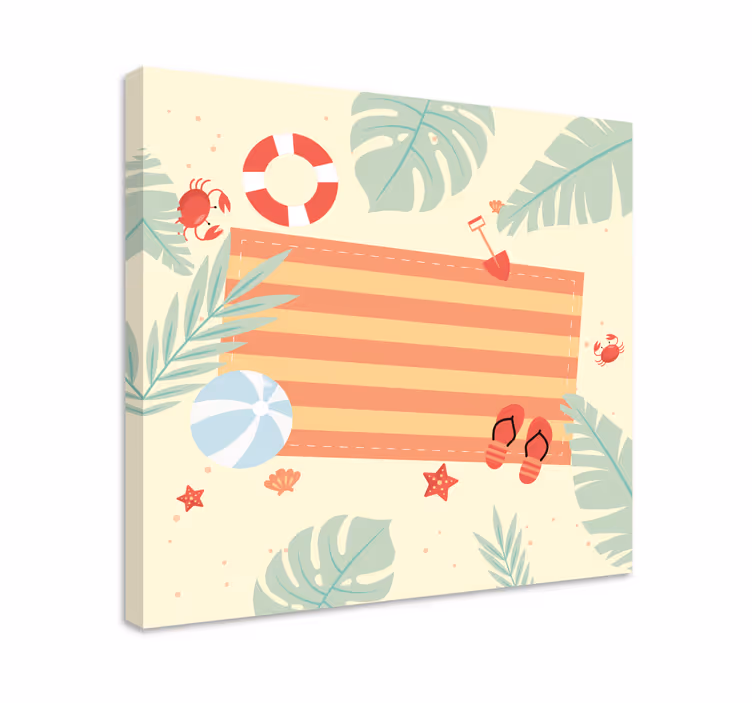 Organic flat summer beach design modern canvas - TenStickers