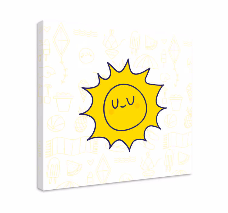 Sports canvas art sunny smiling face - TenStickers