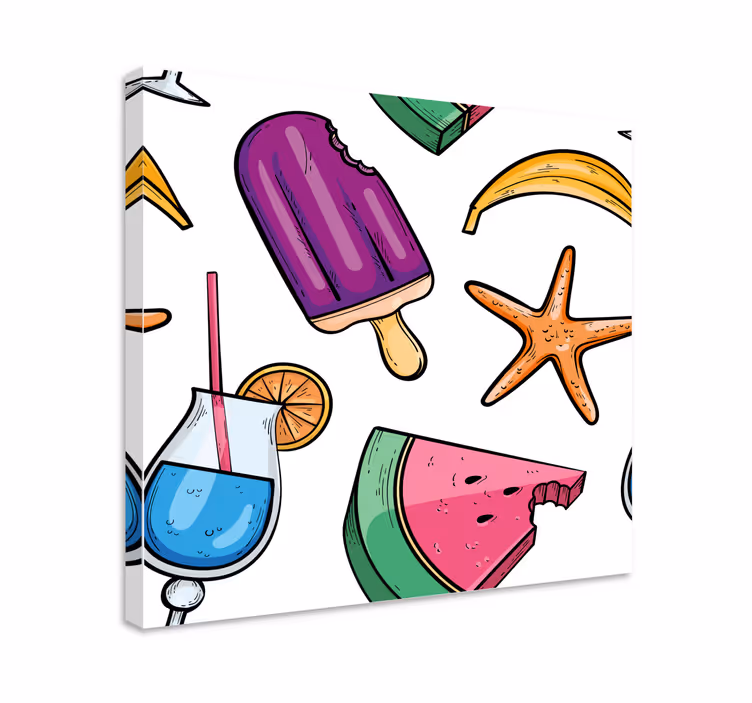 Fruit canvas wall art fruit-inspired summer delights - TenStickers