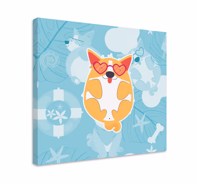 Dog wall art charming corgi at ease - TenStickers