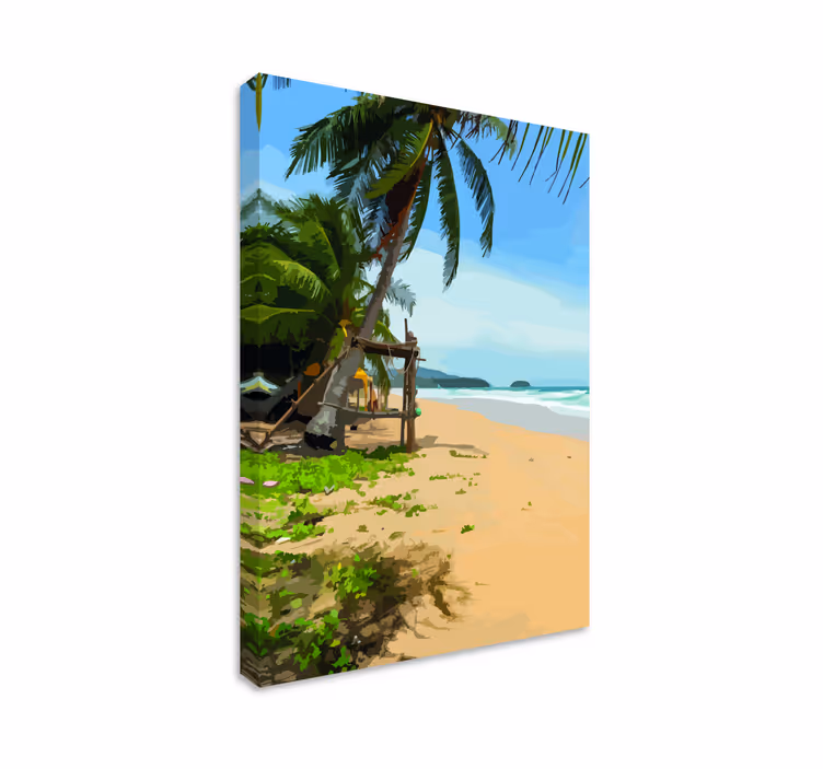 Tropical Beach Scene landscape canvas - TenStickers