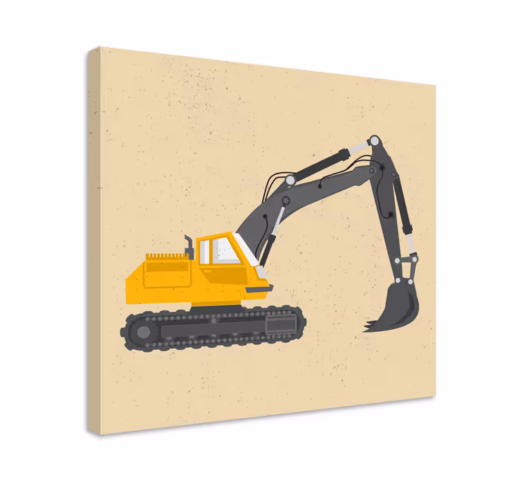 Sports canvas art excavator machinery artwork - TenStickers