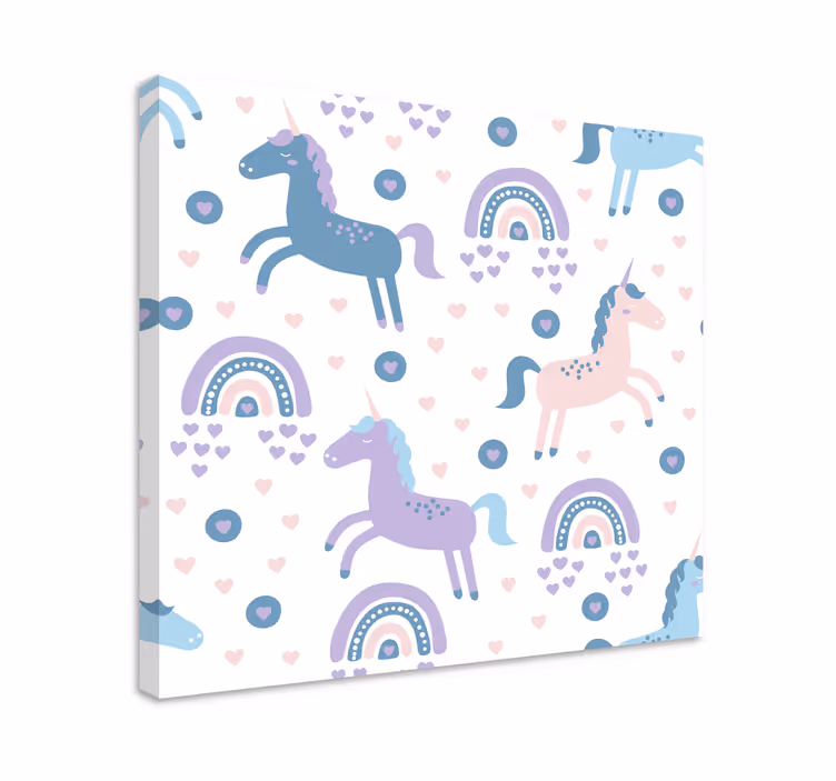 Stag canvas with whimsical unicorn designs - TenStickers