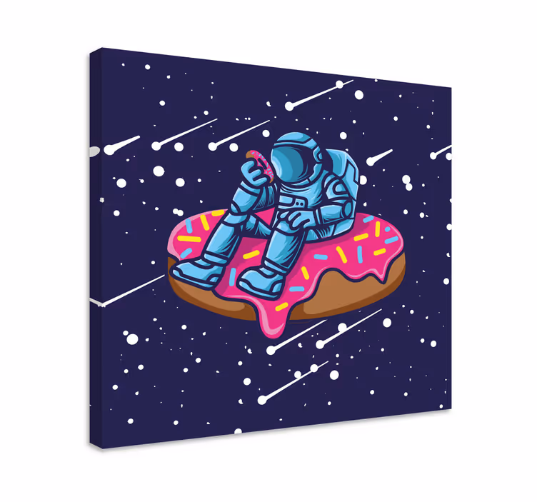 SPACEMAN ON DONUT video game canvas art - TenStickers