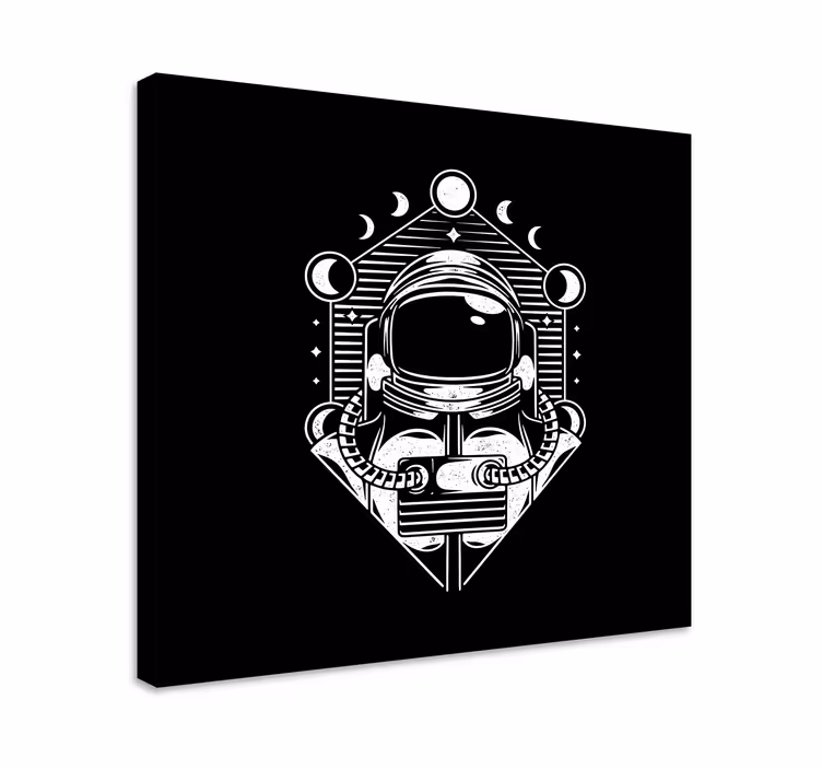 Video game canvas art astronaut moon phases - TenStickers