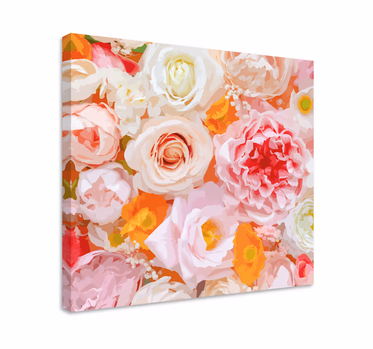 Roses in different pastel colors flower canvas - TenStickers
