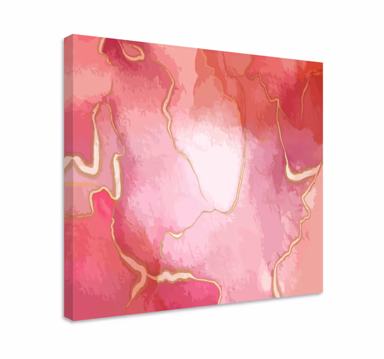 Pink and gold marble effect bedroom wall prints - TenStickers