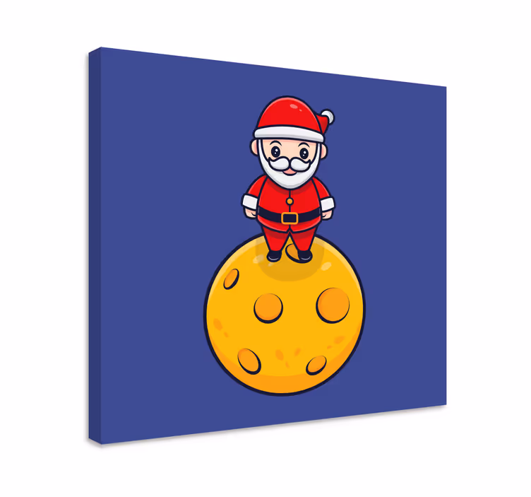 Nursery canvas santa on the moon - TenStickers