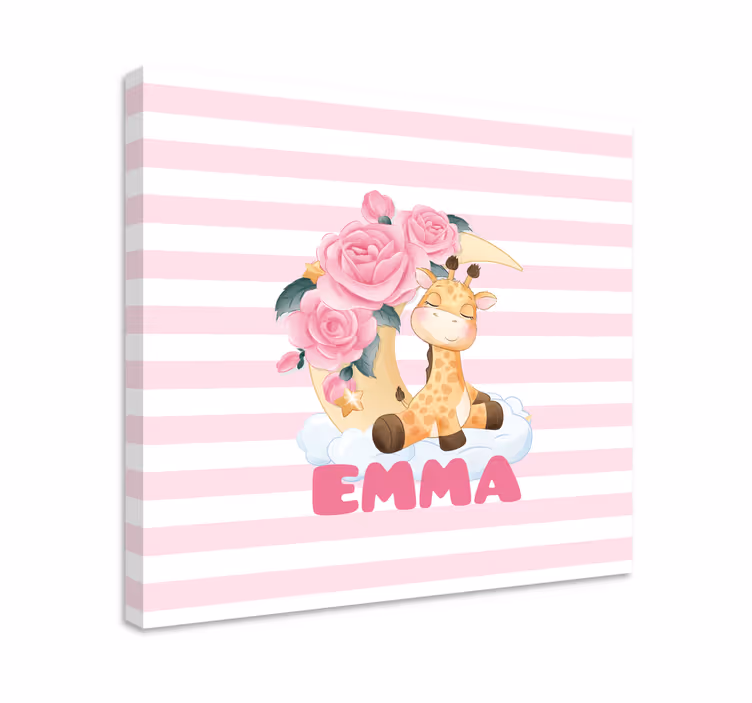 Cocktail canvas cute giraffe artwork - TenStickers