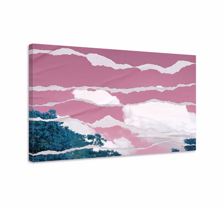 Colouds Over Pink Horizon landscape canvas - TenStickers