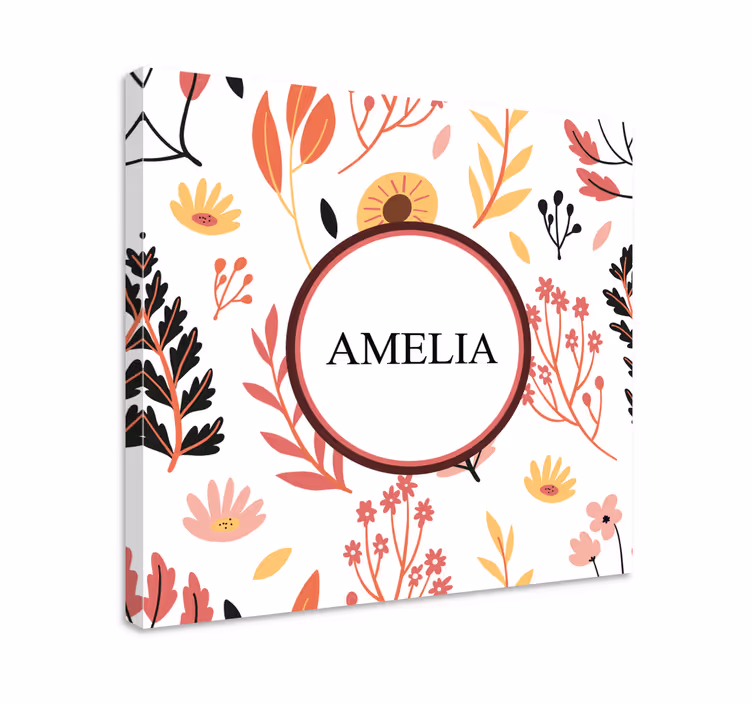 Flowers canvas personalized floral design - TenStickers