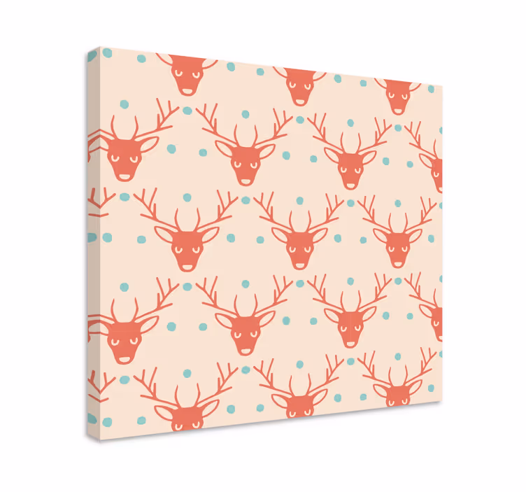 Stag canvas with stylized stag heads design - TenStickers