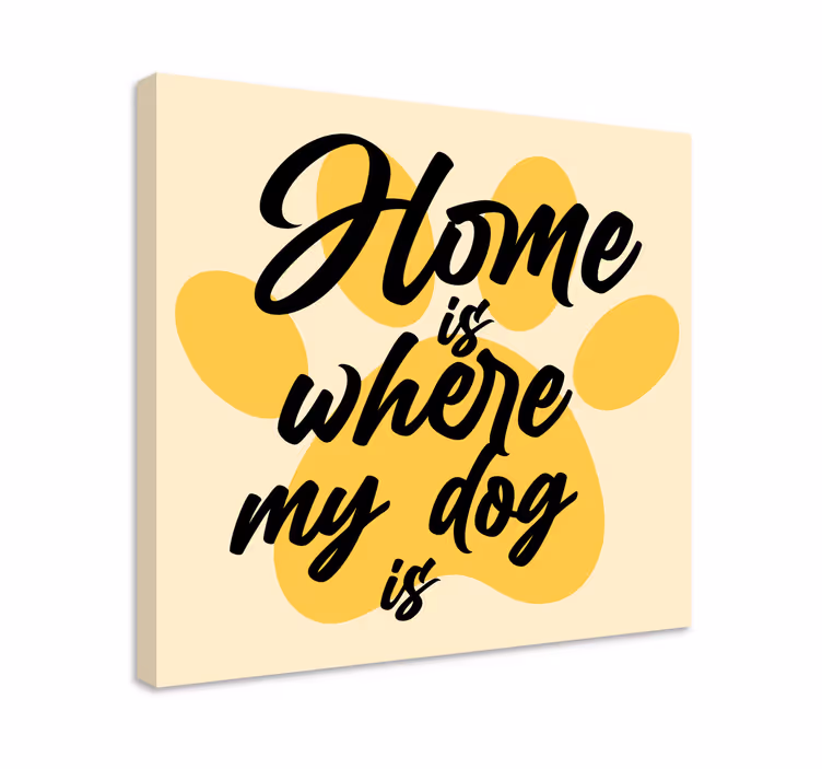 Dog wall art home is where love is - TenStickers