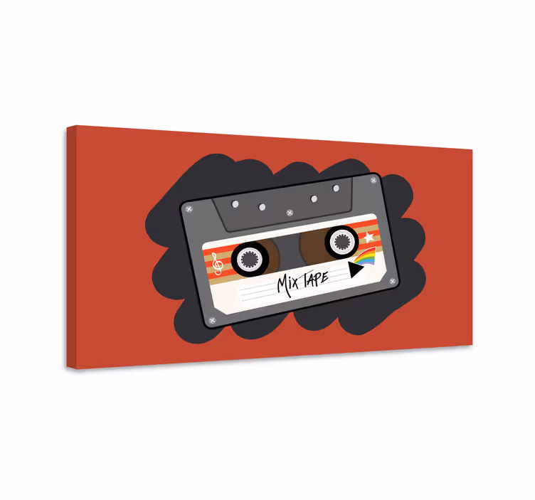 Mix Tape Cassette 80's retro canvas - TenStickers