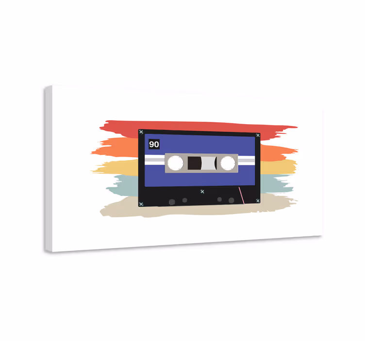 Music canvas art retro cassette tape design - TenStickers