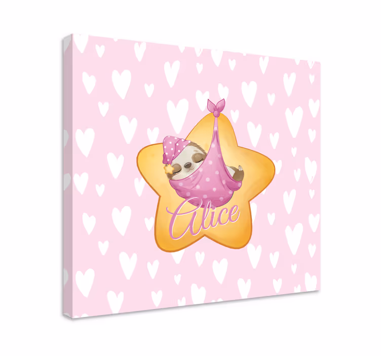 Cocktail canvas sleeping sloth star - TenStickers