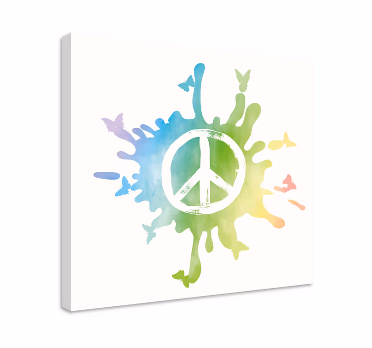 Peace symbol colorful background retro canvas - TenStickers