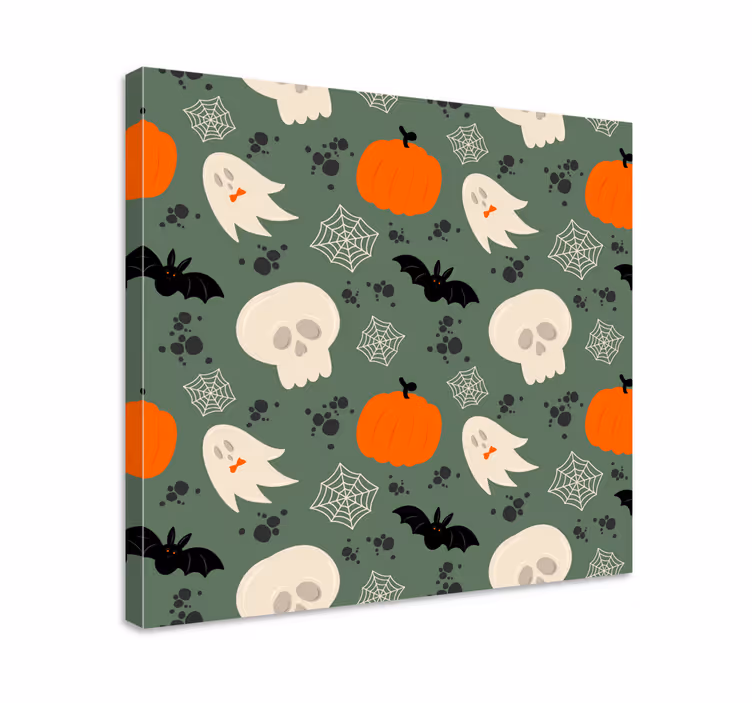 Dinosaur canvas wall art with spooky halloween vibes - TenStickers
