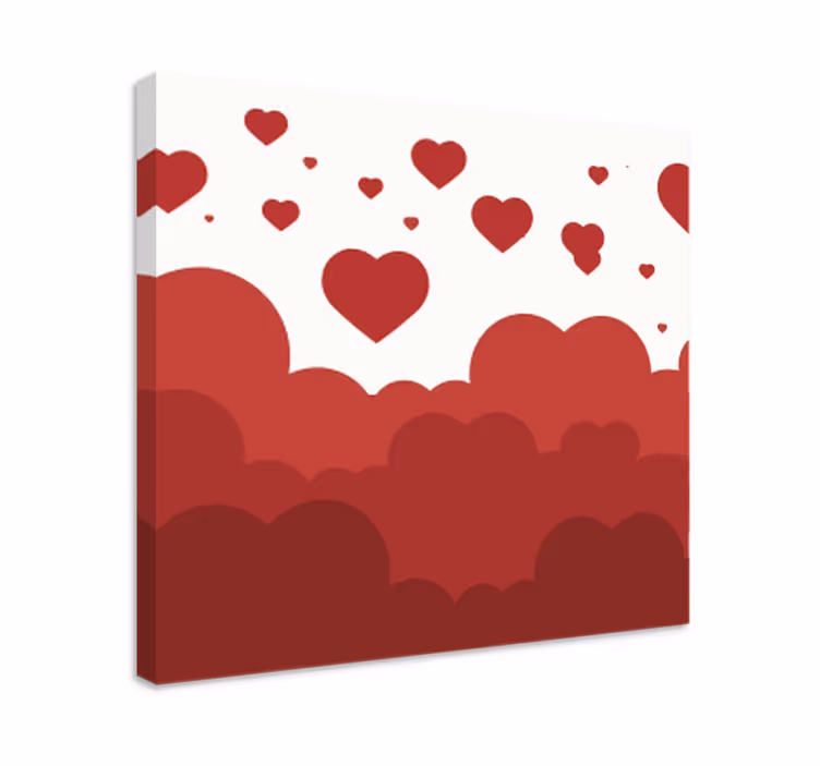 Red heart cloud design bedroom wall prints - TenStickers
