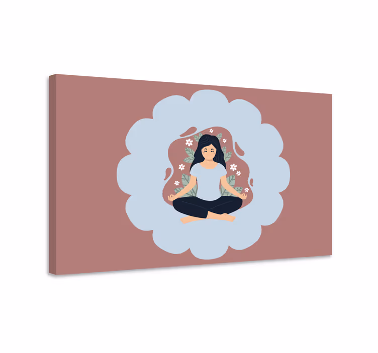 Mandala canvas floral meditation artwork - TenStickers