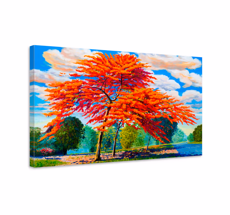 Multi Tree Oil Painting elegant canvas - TenStickers