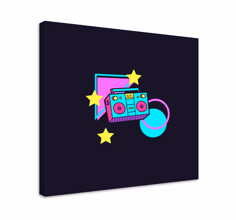 Music canvas art retro boom box - TenStickers