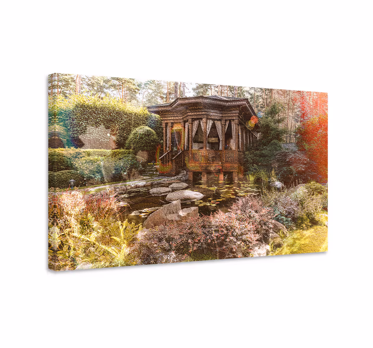 Landscape canvas serene garden escape - TenStickers