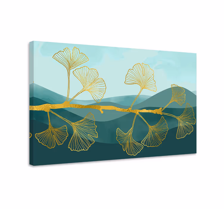 "Glamour style" ginko tree Tree wall canvas - TenStickers