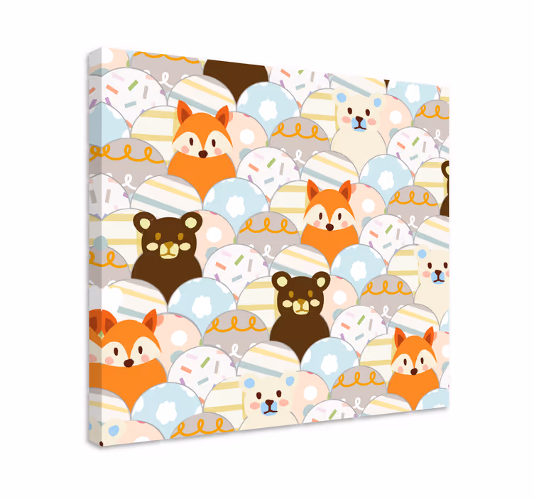 Canvas character adorable animal faces - TenStickers