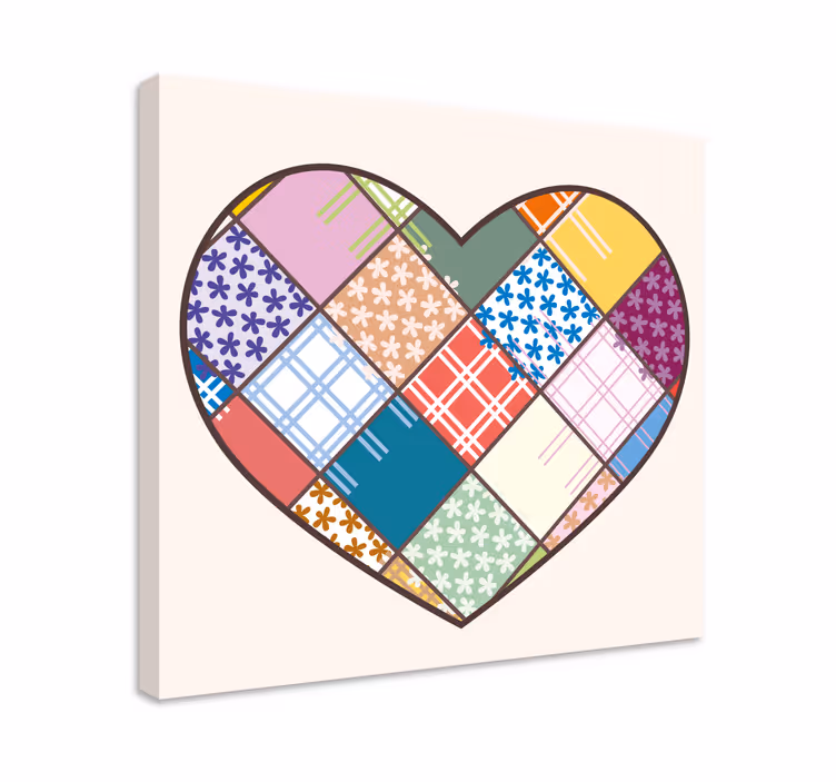Inspirational wall art heart quilt design - TenStickers