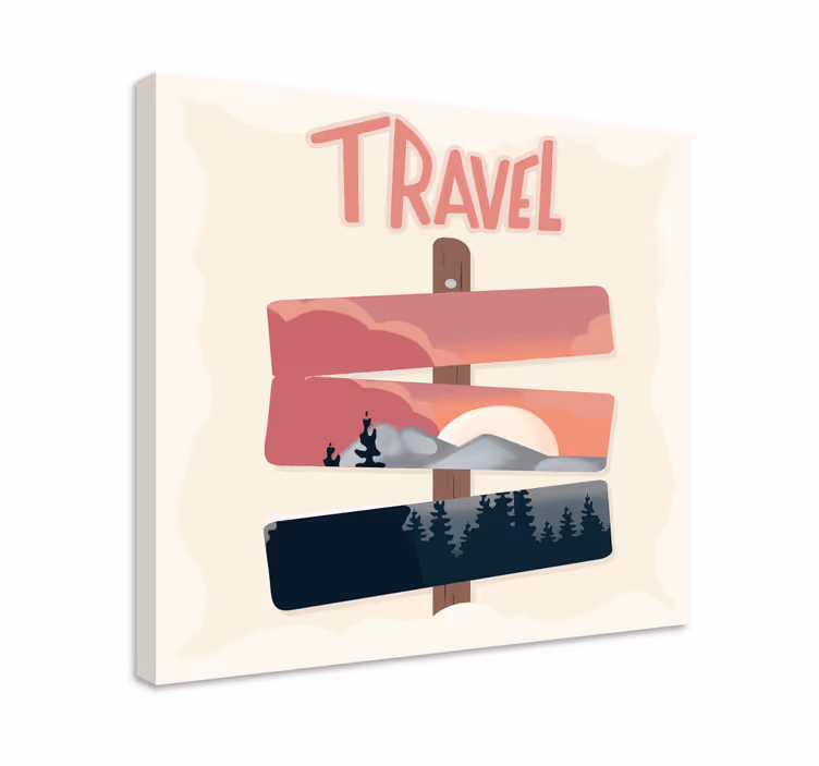 Cityscape wall art travel direction signpost - TenStickers