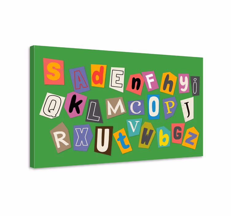 Abc canvas wall art colorful letter collage - TenStickers