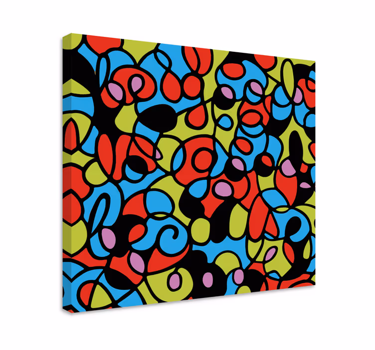 Abstract wall art 1 colorful swirled shapes - TenStickers