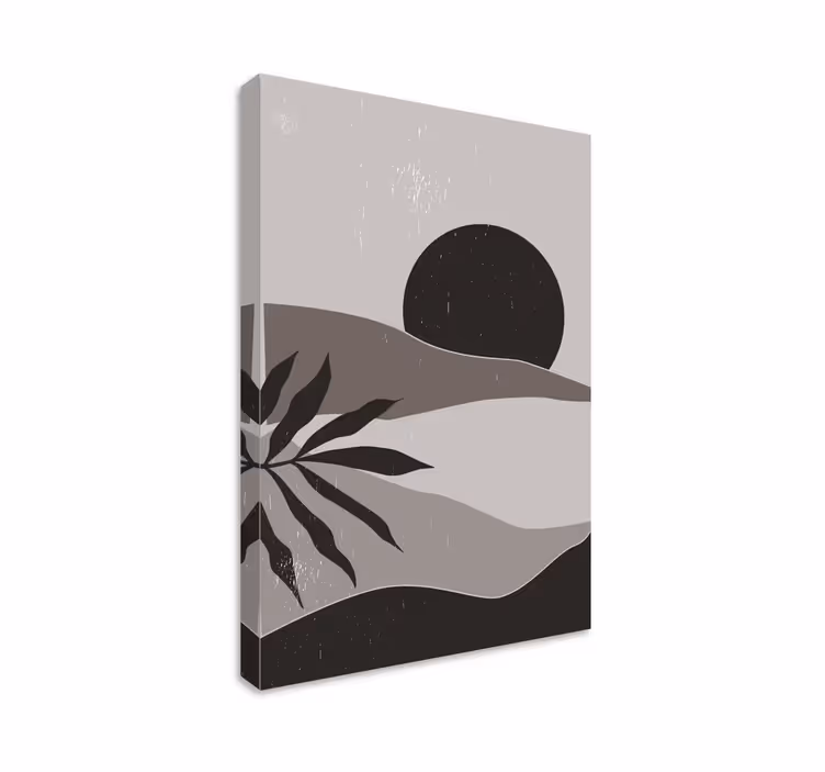 Landscape gray sunset abstract wall art  1 - TenStickers
