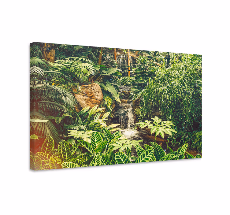Flowers canvas lush tropical oasis artwork - TenStickers
