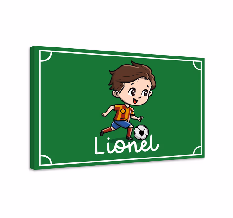 Sports canvas art soccer player character print - TenStickers