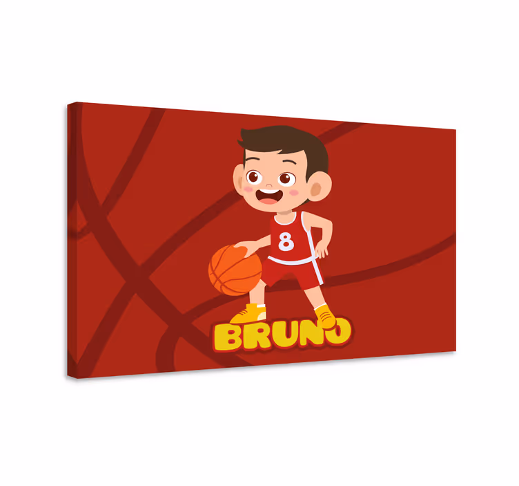Kid basketball player personalised canvas - TenStickers