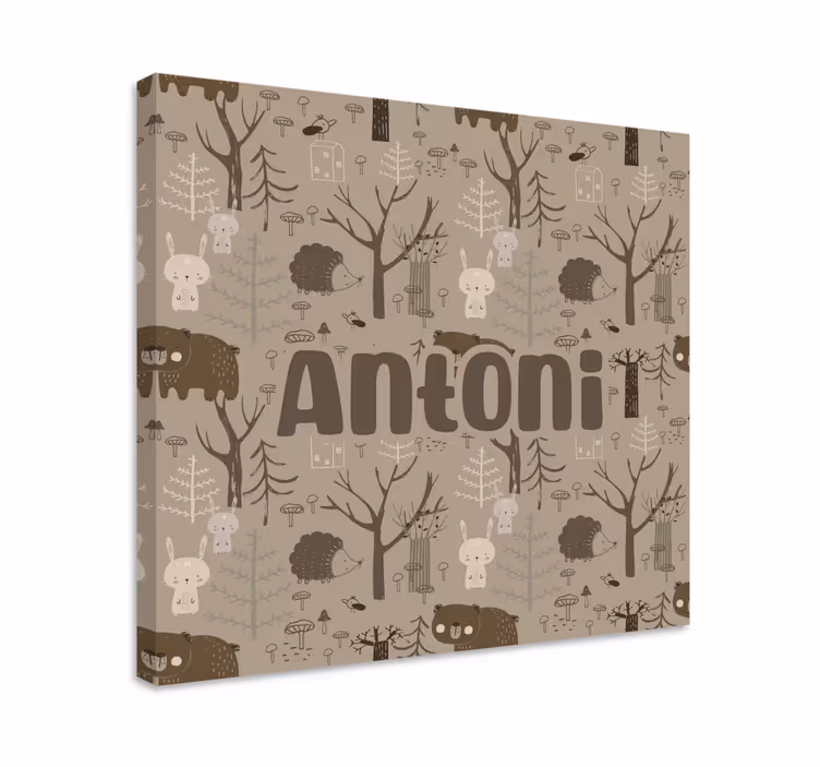 Cocktail canvas adorable woodland animals - TenStickers