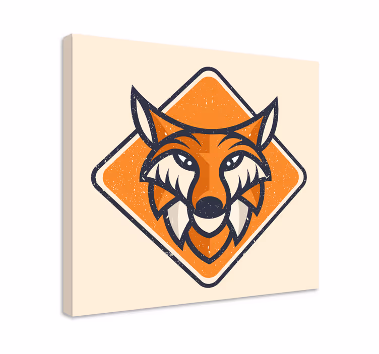 Animal canvas prints stylized fox artwork - TenStickers