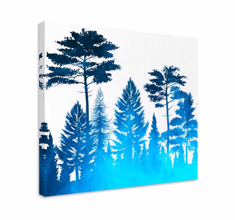 Tree canvas wall art silhouette forest scene - TenStickers